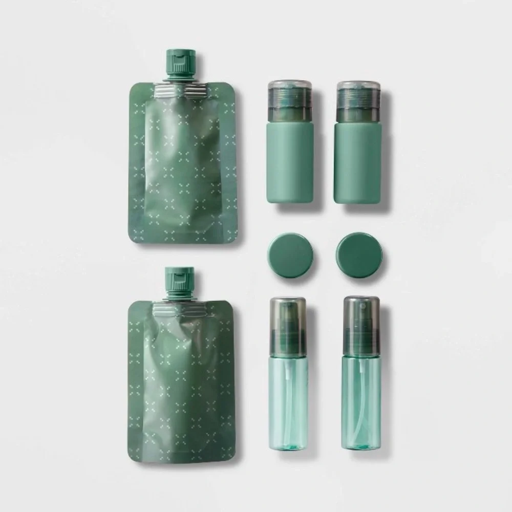 Open Story 8-Piece Complete Travel Toiletry Set.